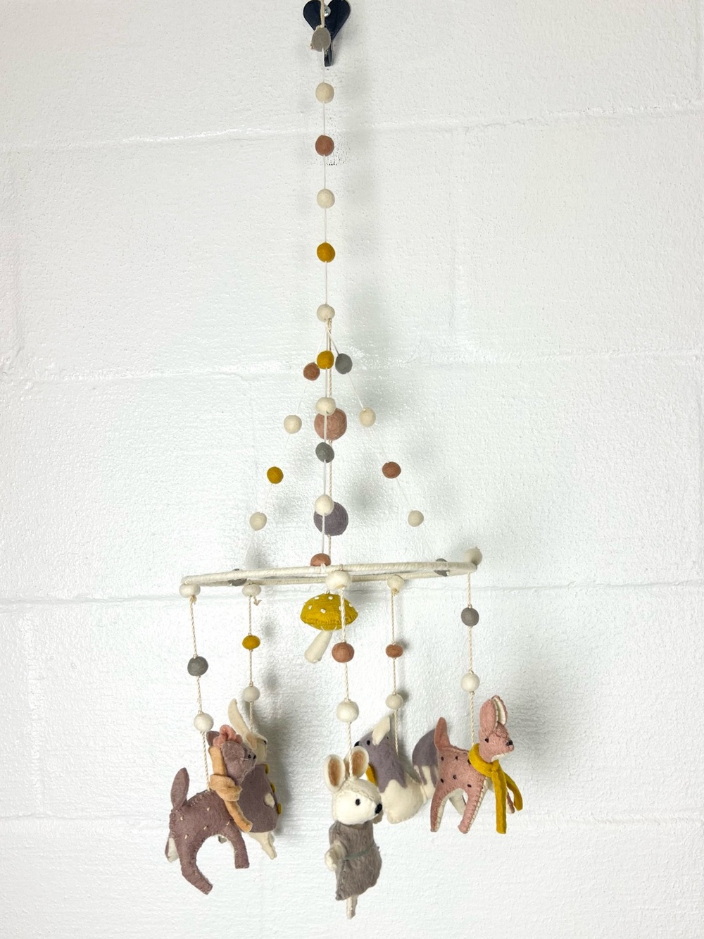 Woodland animals Baby Mobile nursery decor Neutral mushroom deer bunny